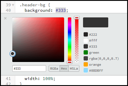 Bracketsで色のコードをカラーパレットで選択する方法 (4)