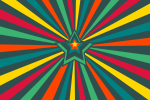 テーレッテレーと効果音を付けたくなる、カラフルな集中線が回転するアニメーション 『Colored rays on SVG』