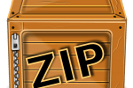 ZIPファイルジッパーと箱で表した イラスト・クリップアート